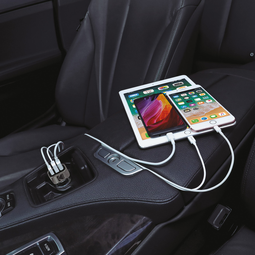 Автомобильное зарядное устройство KODAK для телефона/планшета, USBх3, Quick Charge 3.0. UC110