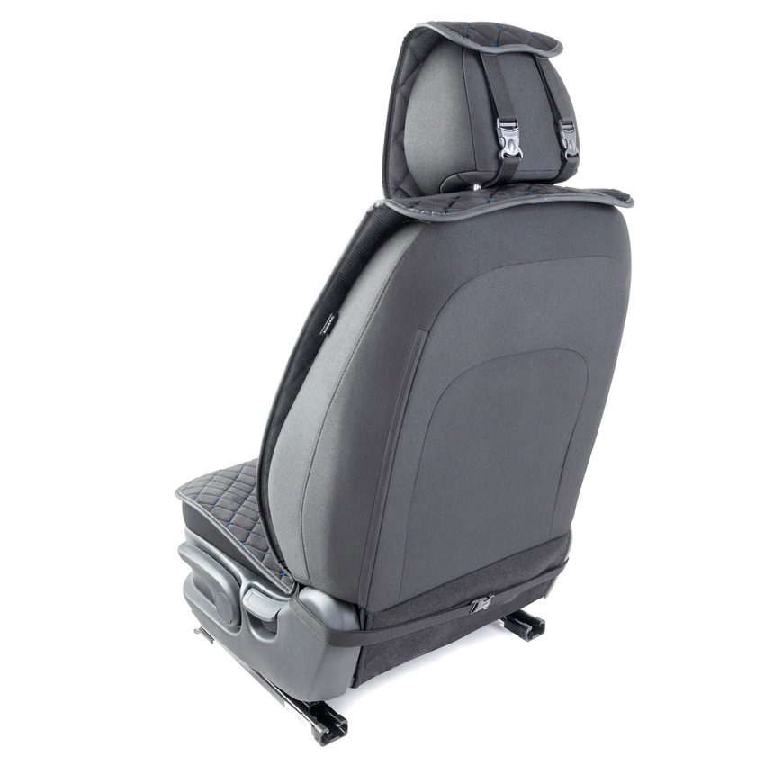 Накидки на передние сиденья "Car Performance", 2 шт., алькантара CUS-1012 BK/BL