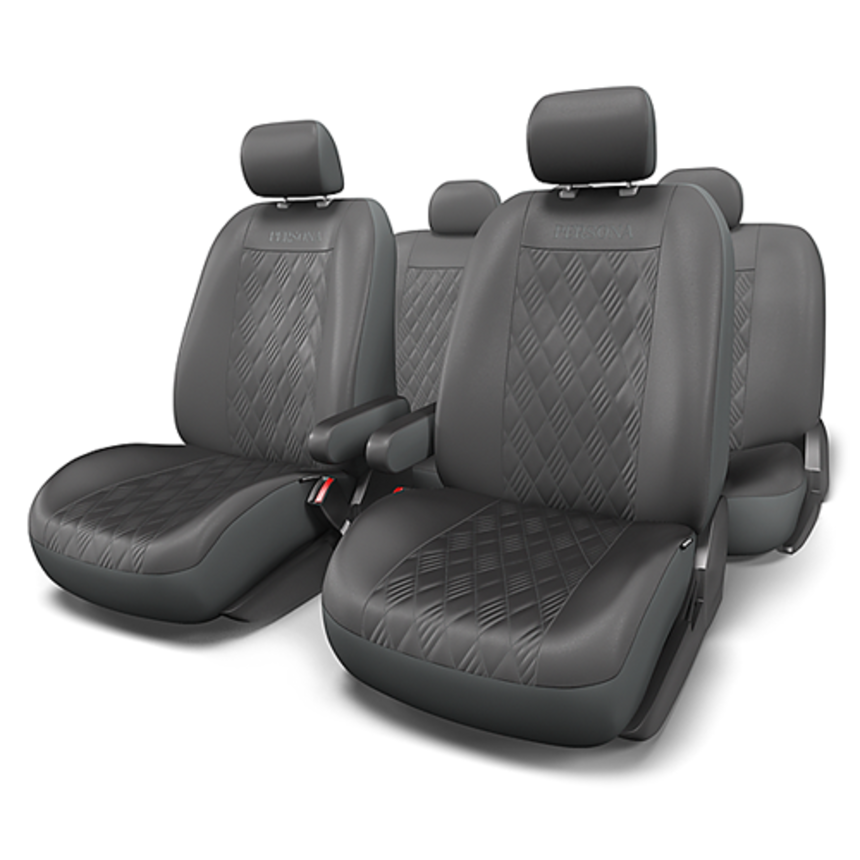 Чехлы на сиденья универсальные экокожа PERSONA PER-1305G BK (M)