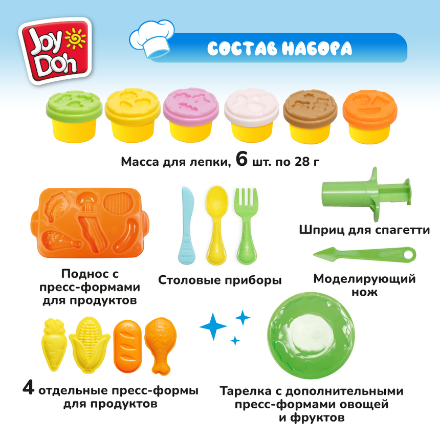 Масса для лепки Joy-Doh, набор КАФЕТЕРИЙ CAFE-168 pot