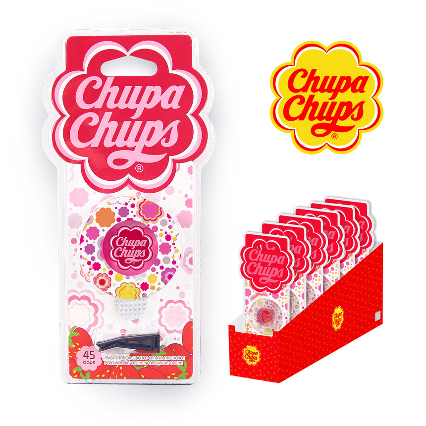 Ароматизатор воздуха "Chupa Chups" на дефлектор,(Клубника со сливками) CHP800