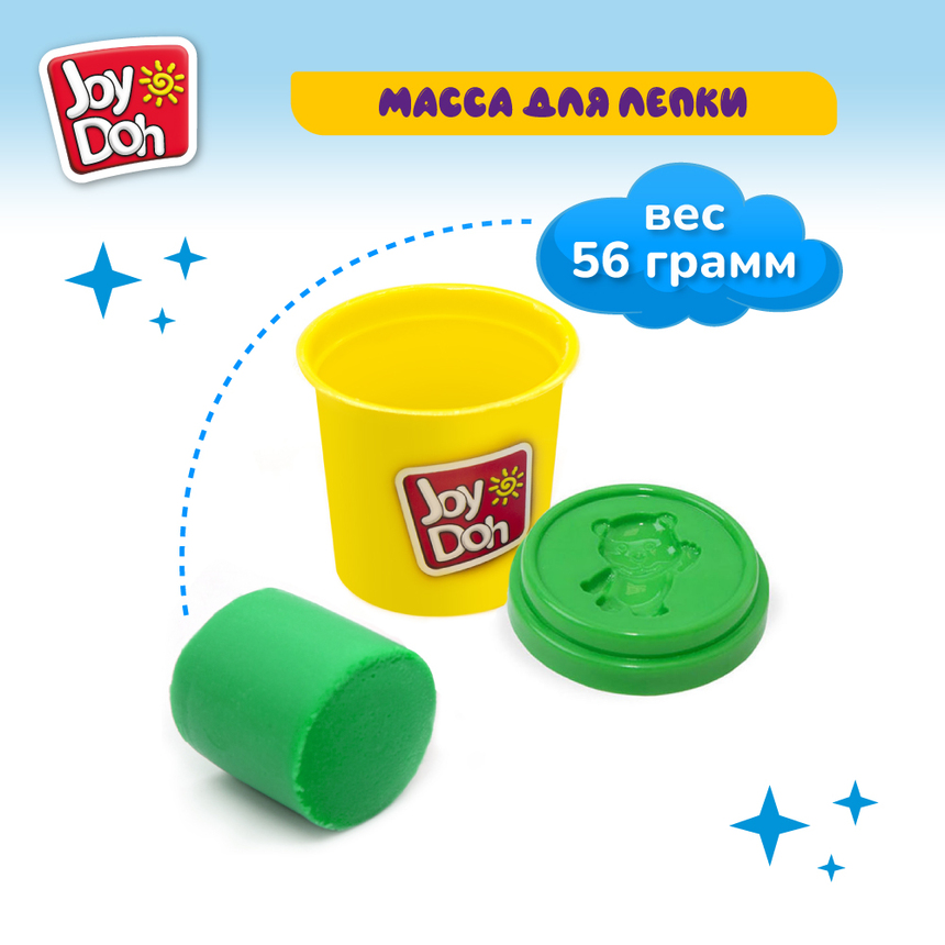 Масса для лепки Joy Doh, набор SUPER KIT - СУПЕР НАБОР С ФОРМАМИ, большая упаковка с пресс-формами, 20 баночек с тестом, (20 х 56 г.) POT-20/056 kit