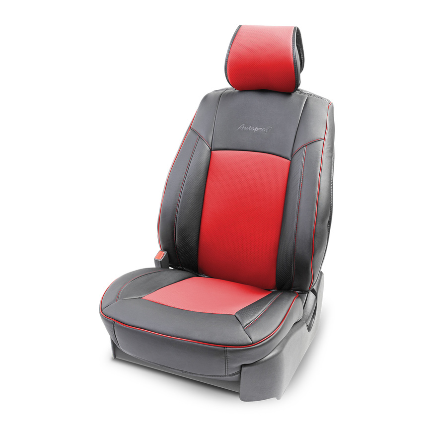 Накидка на сиденье каркасная AUTOPROFI экокожа HIT-310G BK/RD