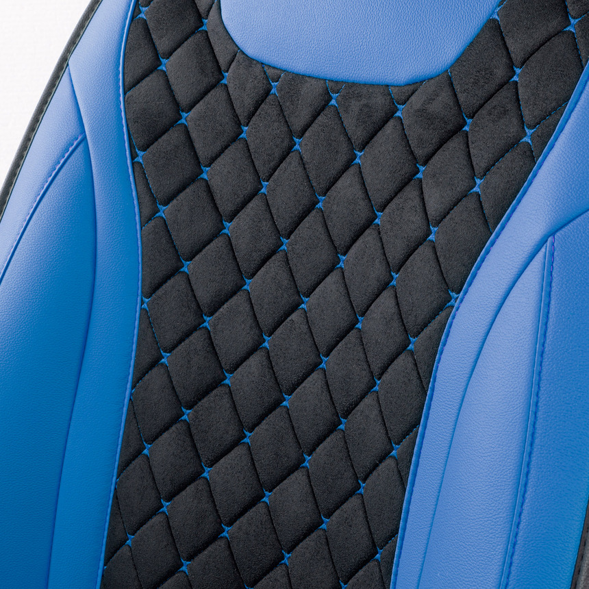 Каркасные 3D накидки на передние сиденья "Car Performance", 2 шт., экокожа/алькантара CUS-3044 BK/BL