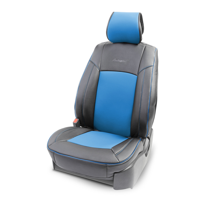 Накидка на сиденье каркасная AUTOPROFI экокожа HIT-310G BK/BL