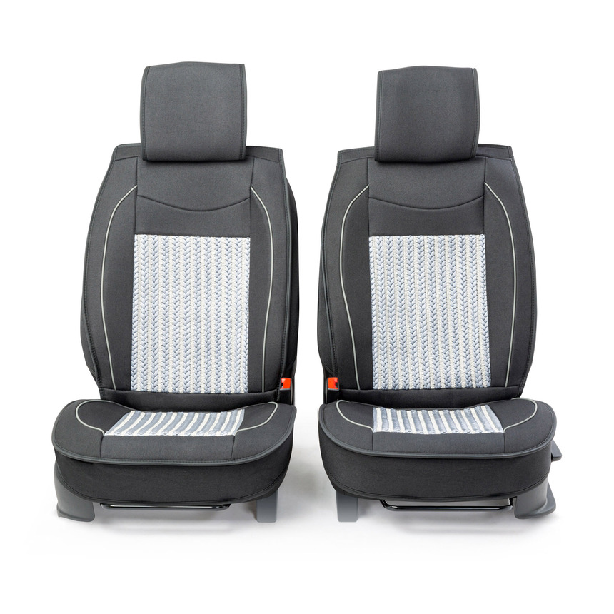 Каркасные накидки на передние сиденья "Car Performance", 2 шт., fiberflax CUS-2062 BK/GY
