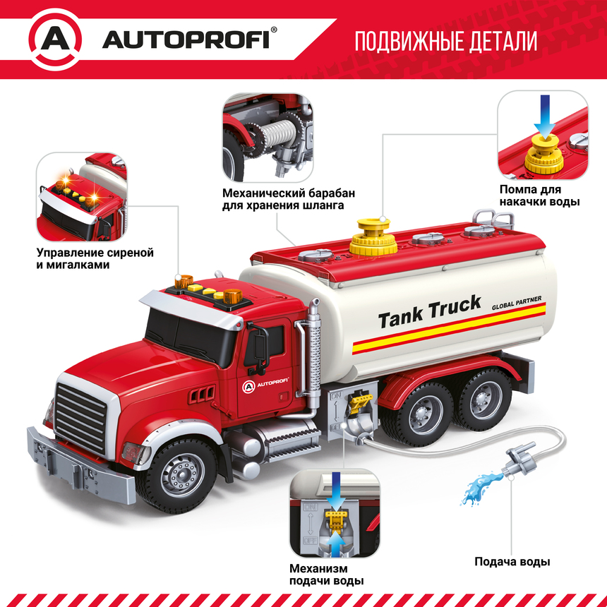 Инерционный городской транспорт с подвижными деталями "Бензовоз" CA-035/FUEL