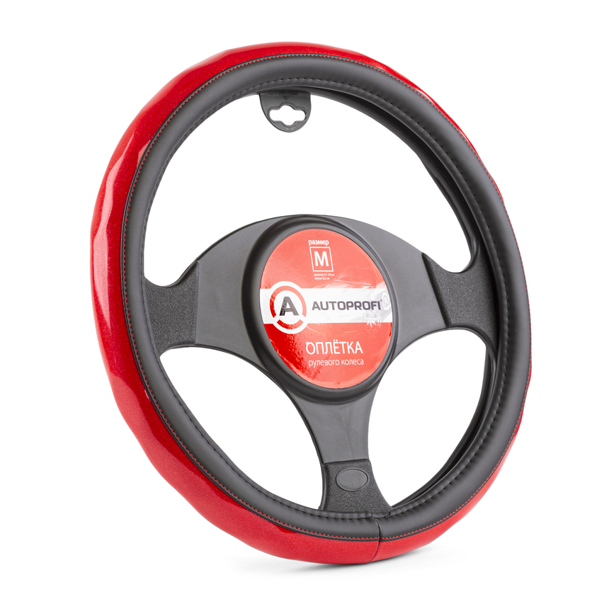 Оплётка руля AUTOPROFI из экокожи AP-1933 BK/RD (M) Оплётка руля AUTOPROFI из экокожи AP-1933 BK/RD (M)