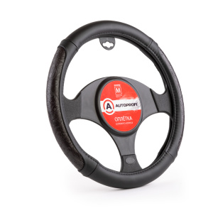 Оплётка руля AUTOPROFI из экокожи AP-1962 BK (M)