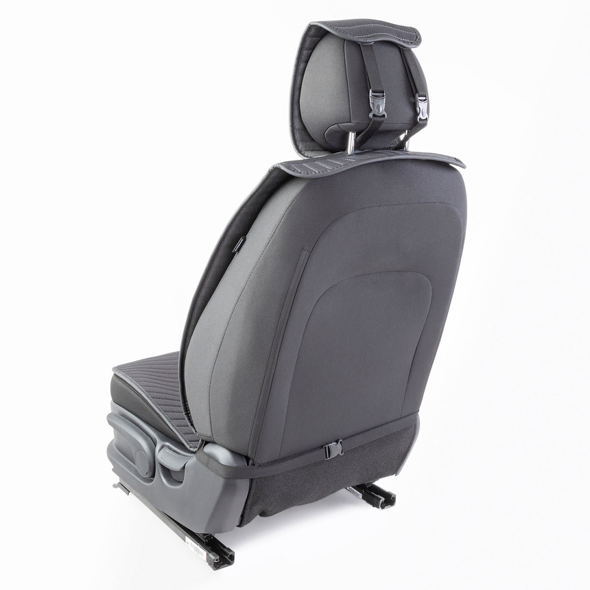 Накидки на передние сиденья "Car Performance", 2 шт., fiberflax CUS-1022 BK/GY