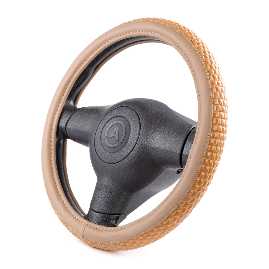 Оплётка руля AUTOPROFI из экокожи AP-1932 BE (M)