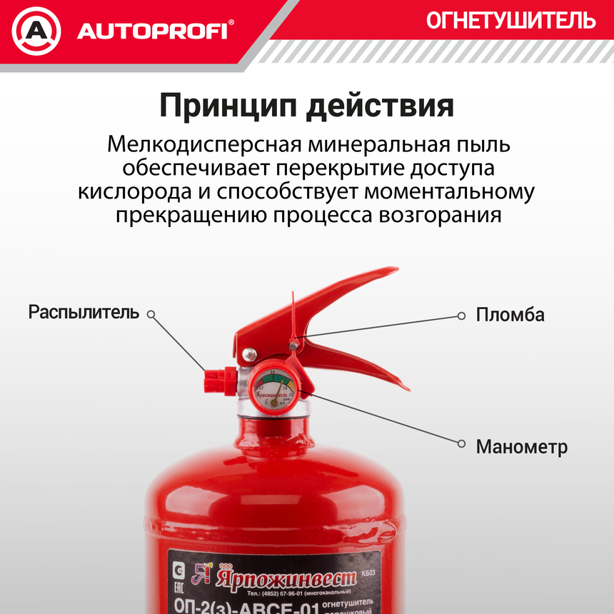Огнетушитель порошковый закачной ОП-2(з)-ABCE-01