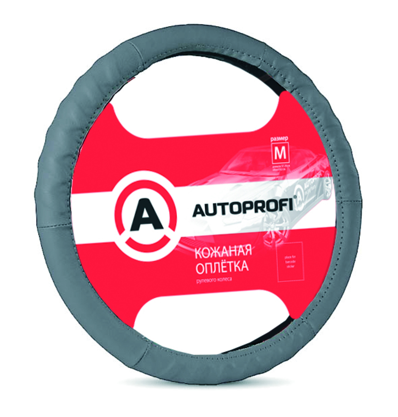 Кожаная оплётка руля AUTOPROFI AP-300 D.GY (L) Кожаная оплётка руля AUTOPROFI AP-300 D.GY (L)