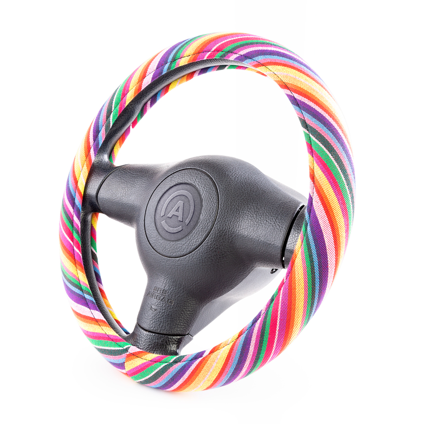 Оплётка руля AUTOPROFI из текстиля AP-1915 Multi/YE (M)