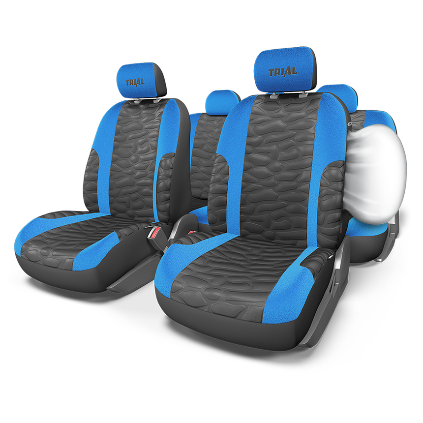 Чехлы на сиденья универсальные TRIAL TRL-1105 BK/BL (M)