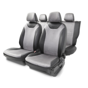 Чехлы на сиденья модельные алькантара VOLKSWAGEN Polo-5 (2009+) POL-5Sd(09+)40-60 A BK/D.GY