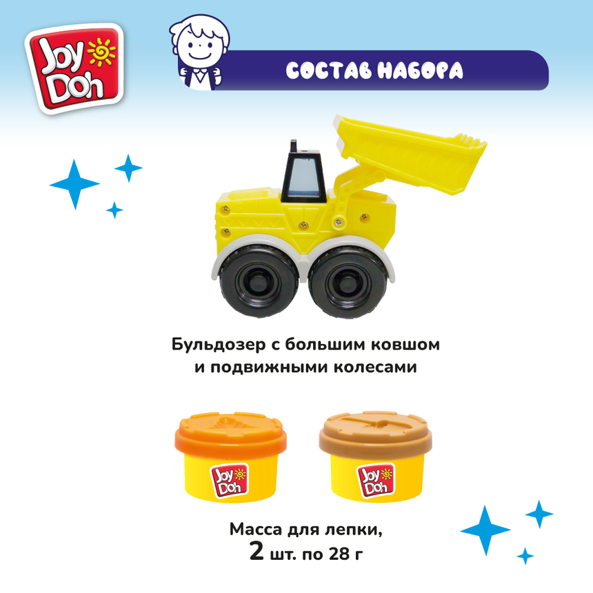 Масса для лепки Joy-Doh, набор МИНИ БУЛЬДОЗЕР BULD-056 pot Масса для лепки Joy-Doh, набор МИНИ БУЛЬДОЗЕР BULD-056 pot