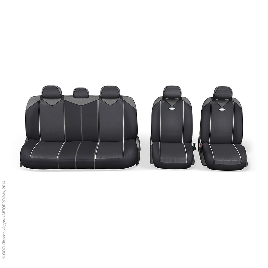 Майки на сиденья CARBON PLUS Zippers CRB-902PZ BK/GY