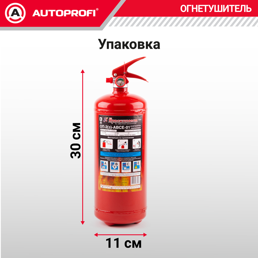 Огнетушитель порошковый закачной ОП-2(з)-ABCE-01