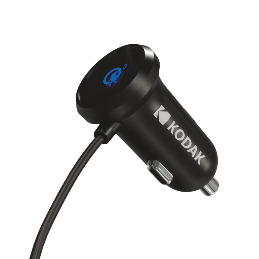 Автомобильное зарядное устройство KODAK для телефона/планшета, USB-C, Quick Charge 3.0. UC105 Автомобильное зарядное устройство KODAK для телефона/планшета, USB-C, Quick Charge 3.0. UC105