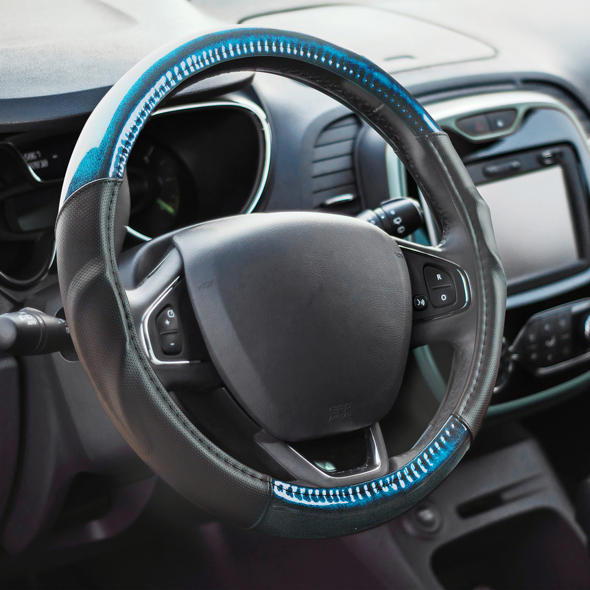 Оплётка руля AUTOPROFI из экокожи AP-1944 BK/BL (M)