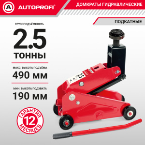 Домкрат гидравлический в кейсе (2,5 тонны) AUTOPROFI DP-25/490 S