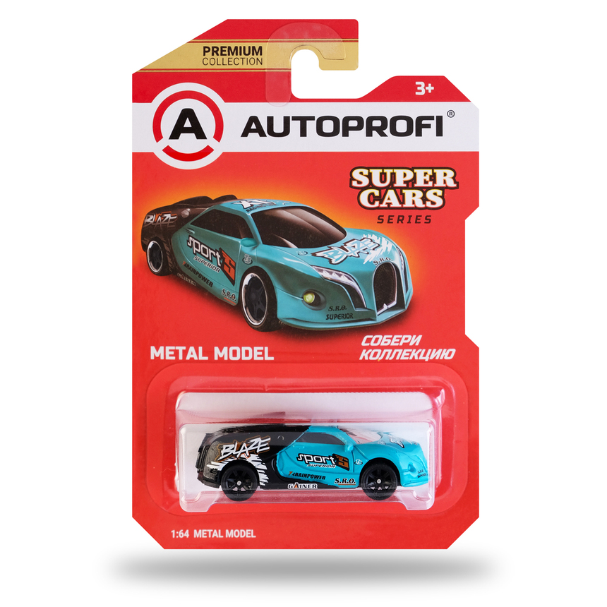 Машинка коллекционная 1:64, Серия SUPER CARS, SUP-003 SUP-003 TF/BK Машинка коллекционная 1:64, Серия SUPER CARS, SUP-003 SUP-003 TF/BK