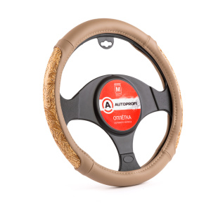 Оплётка руля AUTOPROFI из экокожи AP-1962 BE (M)
