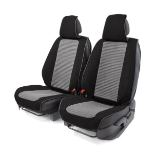 Каркасные 3D накидки на передние сиденья "Car Performance", 2 шт., fiberflax CUS-3024 BK/GY