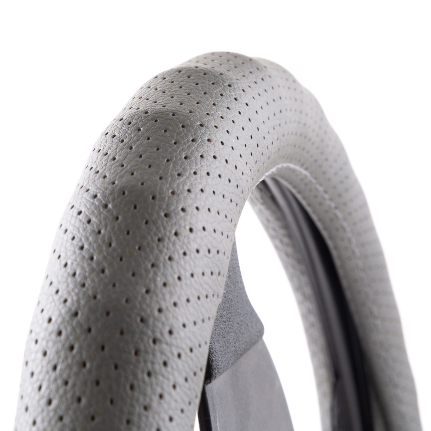 Оплётка руля AUTOPROFI из экокожи AP-1912 D.GY (M)