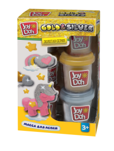 Масса для лепки Joy Doh, набор GOLD&SILVER - ЗОЛОТО И СЕРЕБРО POT-06/056 gold
