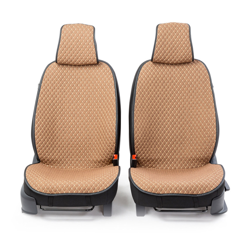 Накидки на передние сиденья "Car Performance", 2 шт., fiberflax CUS-1052 BR/BE