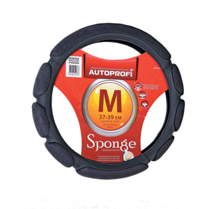 Спонжевая оплетка руля AUTOPROFI SP-9028 BK (M) Спонжевая оплетка руля AUTOPROFI SP-9028 BK (M)