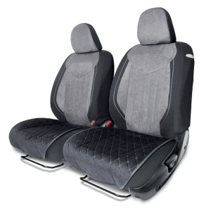 Накидки на нижнюю часть переднего сиденья AUTOPROFI, алькантара ALC-0210 BK/GY Накидки на нижнюю часть переднего сиденья AUTOPROFI, алькантара ALC-0210 BK/GY