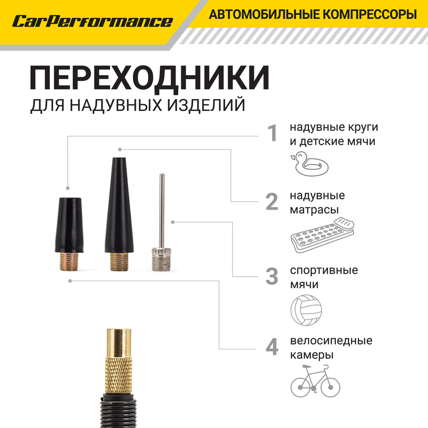 Компрессор воздушный CarPerformance, 30 л./мин. CP-30