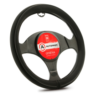 Оплётка руля AUTOPROFI, синтетический нубук AP-2020 BK/BK (M)