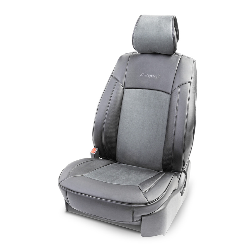 Накидка на сиденье каркасная AUTOPROFI экокожа/алькантара HIT-310A BK/D.GY