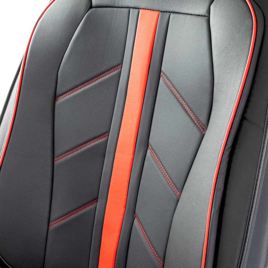 Каркасные 3D накидки на передние сиденья "Car Performance", 2 шт., экокожа CUS-3012 BK/BK Каркасные 3D накидки на передние сиденья "Car Performance", 2 шт., экокожа CUS-3012 BK/BK
