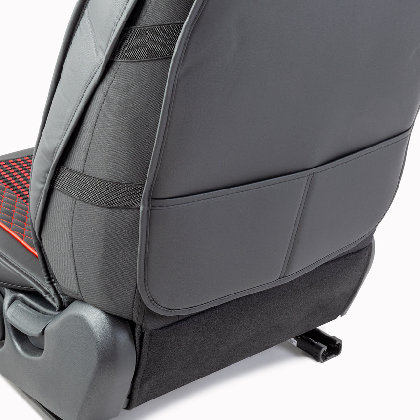 Каркасные накидки на передние сиденья "Car Performance", 2 шт., экокожа CUS-2102 BK/RD