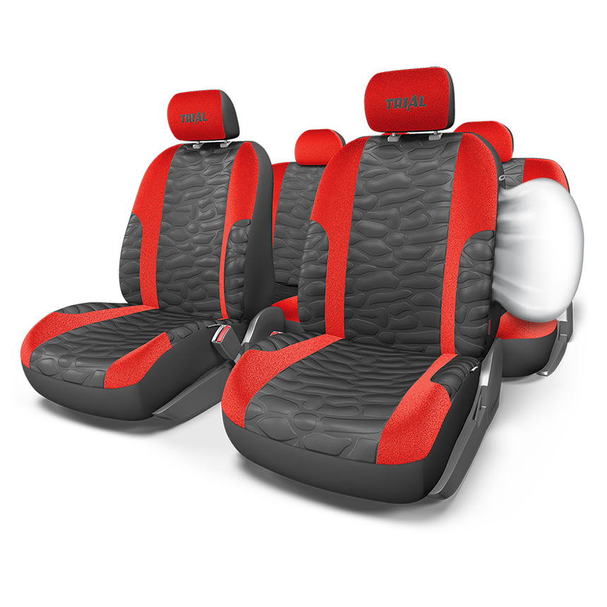 Чехлы на сиденья универсальные TRIAL TRL-1105 BK/RD (M)