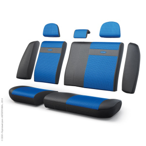 Чехлы на сиденья трансформеры задний ряд TRS-002G BK/BL Чехлы на сиденья трансформеры задний ряд TRS-002G BK/BL