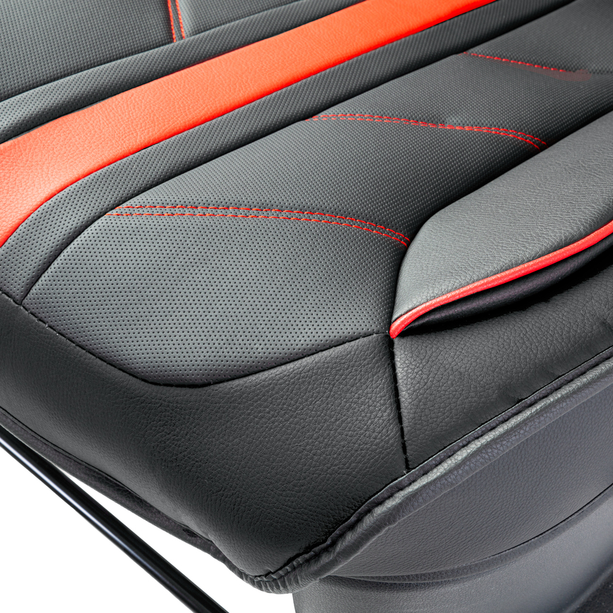 Каркасные 3D накидки на передние сиденья "Car Performance", 2 шт., экокожа CUS-3012 BK/BK