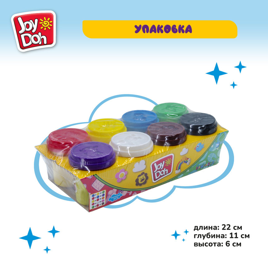 Масса для лепки Joy-Doh, набор из 8 баночек 56 г POT-08/056
