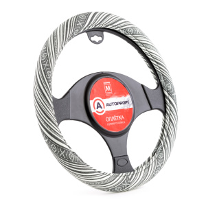 Оплётка руля AUTOPROFI из текстиля AP-1915 Multi/GY (M)