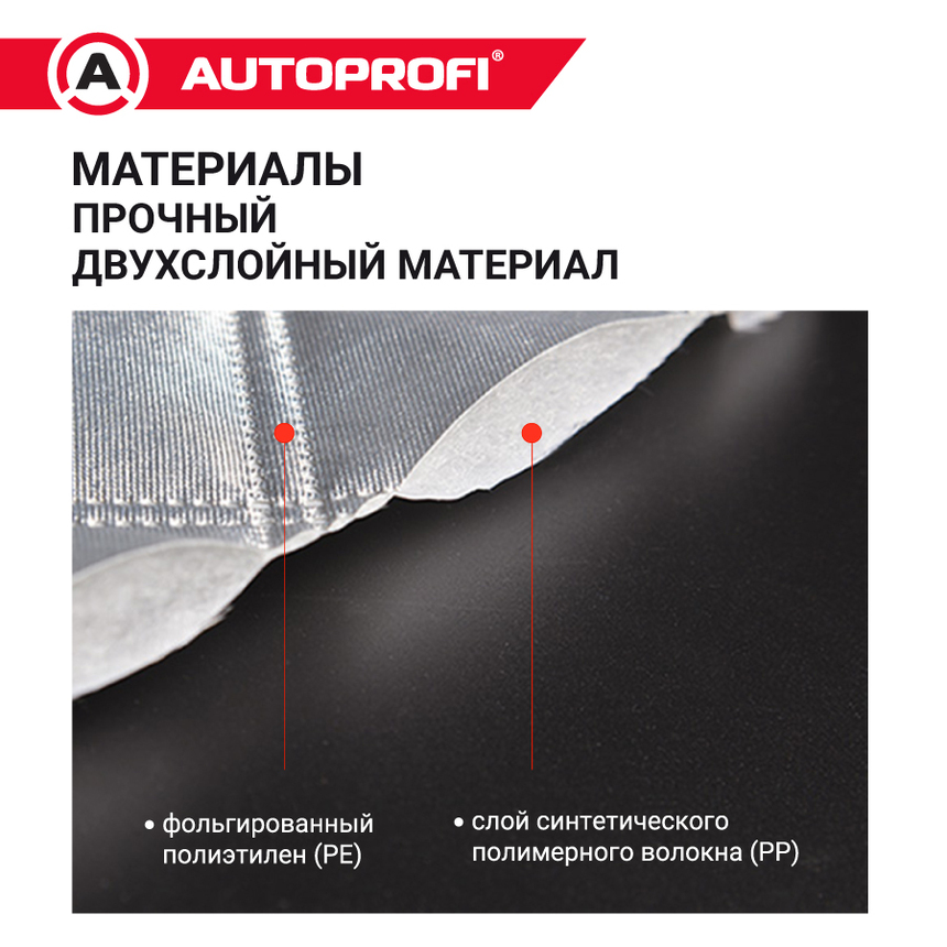Чехол-накидка на лобовое, заднее и боковые стекла автомобиля 318 х 249 см., AUTOPROFI CAP300