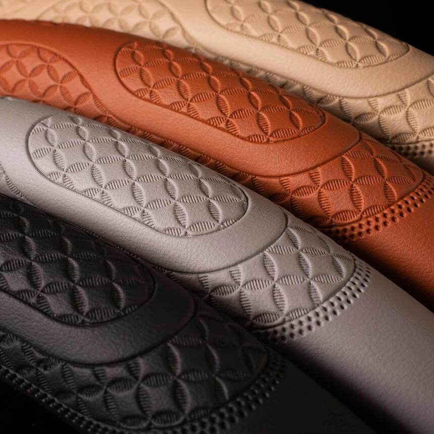 Кожаная оплётка на руль Car Performance, экокожа CP-2011 GY (L)